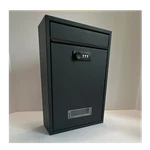 Black Steel Wall Mounted Locking Mailbox With Combination Lock, 11X8X3.5. Fixed Price $33.00.