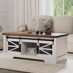 47.2" Lift Top Coffee W/ Barn Door,hidden Storage&adjustable Shelf, Rustic. Fixed Price $195.35.