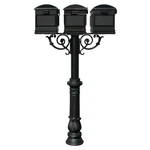 Qualarc, Hanford Triple Post With Scroll Support, (base 7, No Address) In Black. Fixed Price $1655.00.
