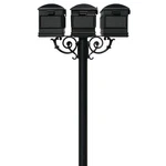 Qualarc, Hanford Triple Post With Scroll Support, (no Base, Address) In Black. Fixed Price $1545.00.