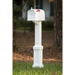 Mailbox With Post Large Secure White Classic Newport Craftsman Style Rust Free. Fixed Price $101.95.