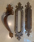 Antique Iron Door Pull Mailbox Slot Architectural Salvage Hardware Parts 3 Pcs. Fixed Price $90.00.