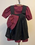 Amish Toddler Red And Black Dress Bonnet Wooden Display Hanger. Fixed Price $22.50.