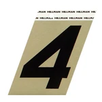 Hillman 3 In. Black & Gold Aluminum Angle Cut Sticker Number 4. Fixed Price $6.75.
