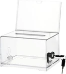 Clear Acrylic Donation With Lock, Ballot Suggestion Boxes Transparent. Fixed Price $19.84.