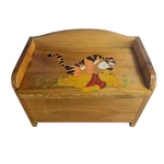 Vintage Disney Winnie The Pooh & Tigger Hand Painted Wooden Toy Box Chest 16X11. Fixed Price $48.00.