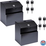Sumrftn Suggestion Box With Lock And Slot 2 Pack Metal Wall Mounted Ballot Compl. Fixed Price $50.89.