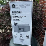 Grayson Architectural Mailbox - Grey Galvanized Steel Post Mount. Fixed Price $22.50.