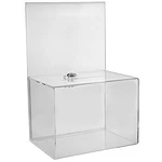 Wide Acrylic Charity Donation Ballot Box Fundraising Coin Collection Tip 8.5". Fixed Price $97.49.