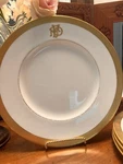 Antique Mintons Dinner Plates Pattern H2864, Gold Trimmed White, Signed. Fixed Price $199.99.