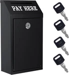 Donation Box With Lock Sumerfnt Metal Money Slot Wall Mount Black. Fixed Price $34.00.