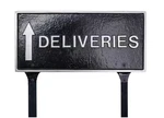 Montague Metal Deliveries Plaque Sign Up Arrow Cast Aluminum Wall Lawn. Fixed Price $20.00.