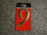 Hillman "9" Inch Solid Brass House Mailbox Slot Number New 847051. Fixed Price $7.95.