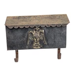Vintage Black Metal Post Wall Mount Gold Eagle Mailbox With Newspaper Holder. Fixed Price $36.99.