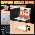 Kyodoled Clear Donation Box With Lock And Sign Holder, Multi-use. Fixed Price $21.99.