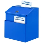 Kyodoled Suggestion Box With Lock, Metal Wall Mounted Donation Standard, Blue. Fixed Price $37.90.
