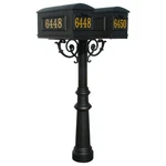 Qualarc, Hanford Twin Post, With Scrolls, Base 8, Gold Vinyl Numbers. Fixed Price $1355.00.