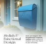 Nach Large Euro Modern Mailbox, 15.07 12.44 5.39 Inches, Blue Wall Mount. Fixed Price $60.00.
