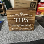 Wooden Tips Jar Collection Box 6 4 5 Inch Donation Bucket Money Coin .... Fixed Price $26.00.