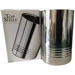 Wine Chiller Top Shelf Fine Stainless Steel Double Wall Round Barware. Fixed Price $23.74.