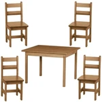4 Chairs & Table 5PC Play Set Natural Harvest Amish Handmade Wood Toy Furniture. Fixed Price $849.97.