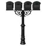 Qualarc, Hanford Quad Post With Scroll Supports Base 7, No Address) In Black. Fixed Price $1905.00.