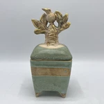 Margaret Wozniak Studio Pottery Lidded Bird & Leaf Form Box Sculpture - Signed. Fixed Price $149.95.