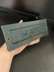 Vintage Arts Craft Deco Shabby Painted Green Cast Brass Door Wall Mail Slot Box. Fixed Price $39.95.