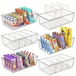 2-PACK Clear Plastic Storage Bins 4-COMPARTMENT Organizer For Tea, Snacks &.... Fixed Price $47.99.