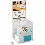 Safco Customizable Locking Acrylic Collection Box 4234CL. Fixed Price $554.74.