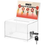 Kyodoled Clear Donation Box For Fundraising With Lock & Sign Holder, Multi-us.... Fixed Price $19.45.