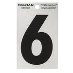 Hillman 3-IN. Adhesive Black & Silver House Number 6. Fixed Price $6.95.
