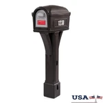 Black Classic Mailbox Front Rear Access Doors Newspaper Holder Easy Install. Fixed Price $133.90.