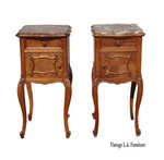 Pair Of Antique French Provincial Louis Xv Nightstands Side Tables W Marble Top. Fixed Price $1850.00.