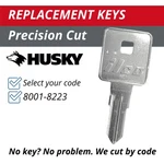 Husky Tool Box Keys Cut Code 8001-8223 Replacement Lock. Fixed Price $7.99.