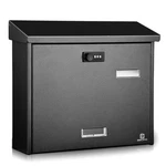 Kingcephas Wall-mounted Mailbox With Combination Lock, Large Capacity, Black. Fixed Price $82.26.