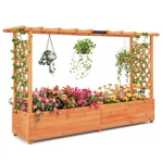 Costway Raised Garden Bed With Side Trellis Hanging Roof And Planter Box-orange. Fixed Price $306.69.