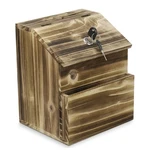 Wooden Lockable Suggestion Box With Lid Wall Mounted 2 Keys. Fixed Price $36.70.