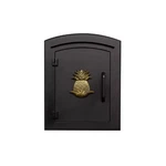 Manchester Black Column Mount Non-locking Mailbox With Decorative Pineapple Logo. Fixed Price $447.99.