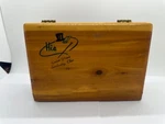 Vtg Cedar Point Sandusky Ohio Trinket Felted Valet Jewerly Wood Box. Fixed Price $19.99.