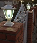 2-PACK Solar White Hexagon Post Cap Light W/ Leds Wall Mount 4"/ 5" 6". Fixed Price $45.00.