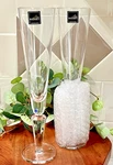 Crystal Rogaska Signed Champagne Flutes/glasses SET/2 New Holiday Wedding Shower. Fixed Price $45.00.