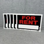Lot Of 5 For Sign Hillman 839926 8"X12" Red Plastic With Blank Rental Home. Fixed Price $19.99.