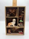 Vintage 1970'S Central Michigan University Cmu Handmade Folk Art Shadow Box. Fixed Price $31.98.