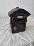 Vintage Toraya Black Cast Iron Post Box W Red Reflectors Antique Mail. Fixed Price $225.00.