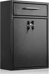 Xydled Metal Mailbox Wall Mount Locking With Key (xl Size, Black). Fixed Price $47.49.