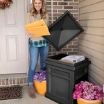 Package Delivery Box, 31"H 18"W 23"D, Black. Fixed Price $112.49.