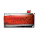 Red And White Metal Design Mailbox Cover Magnet. Fixed Price $18.49.