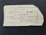 1878 Antique Office Box Rent Receipt Walpole Nh Signed Ball Postmaster. Fixed Price $68.95.