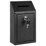 Kyodoled Money Drop Box With Lock & Slot, Metal Cash Black-vertical. Fixed Price $32.50.